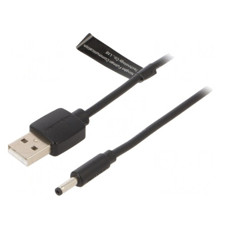 Cablu USB A la DC 3,5/1,35 Negru 1m | Electronic-mag.ro | Componente Electronice