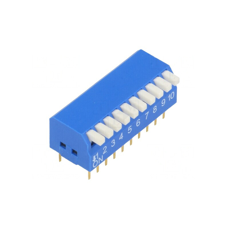 Comutator DIP-SWITCH 10 Secțiuni ON-OFF 12VDC | Electronic-mag.ro | Componente Electronice