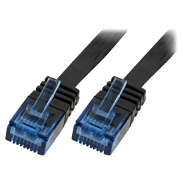 Patch Cord UTP Cat6 PVC Negru 0.5m | Electronic-mag.ro | Componente Electronice