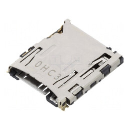 Conector pentru carduri microSD push-push montare pe placă