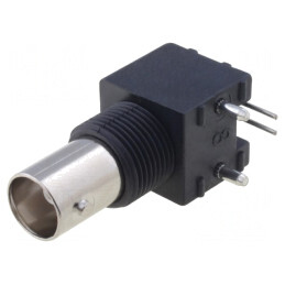 Soclu BNC mamă izolat 90° 75Ω THT aurit | Electronic-mag.ro | Componente Electronice