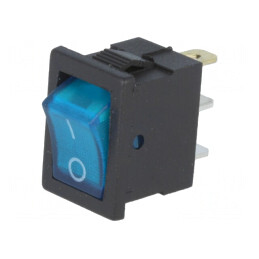 Întrerupător Basculant ON-OFF cu Lumină Neon Albastră 3A 250V | Electronic-mag.ro | Componente Electronice