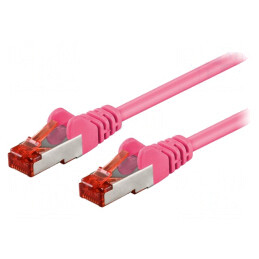 Patch Cord S/FTP Cat6 Roz 0.5m PVC | Electronic-mag.ro | Componente Electronice