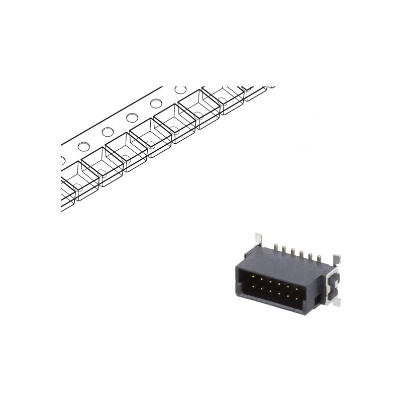 Conector PCB-PCB Tată 12 PIN 1,27mm Termoplast 55-125°C | Electronic-mag.ro | Componente Electronice Conector PCB-PCB Tată 12 PIN 1,27mm Termoplast 55-125°C | Electronic-mag.ro | Componente Electronice