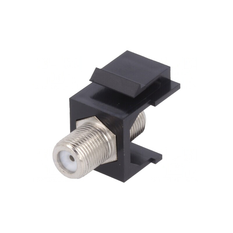 Adaptor Soclu F x2 Mamă x2 Keystone 75Ω Negru | Electronic-mag.ro | Componente Electronice