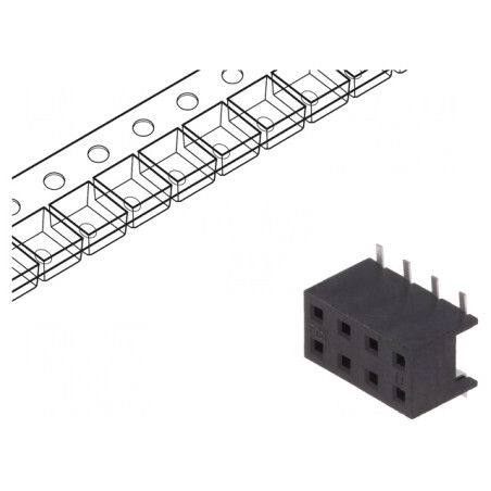 Soclu PCB 2mm 8 pini SMT 2A | Electronic-mag.ro | Componente Electronice