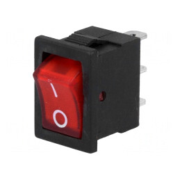 Rocker Switch ON-OFF Red Neon Lamp 3A 250V | Electronic-mag.ro | Componente Electronice