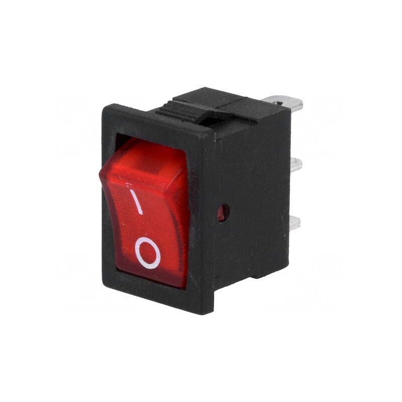 Rocker Switch ON-OFF Red Neon Lamp 3A 250V | Electronic-mag.ro | Componente Electronice