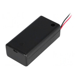Suport Baterie 6F22/6LR61 cu Comutator și Cabluri 150mm Negre | Electronic-mag.ro | Componente Electronice
