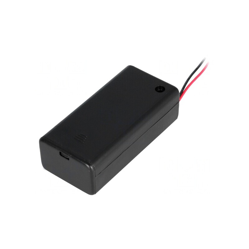 Suport Baterie 6F22/6LR61 cu Comutator și Cabluri 150mm Negre | Electronic-mag.ro | Componente Electronice