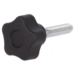 Buton de Reglare Negru Ø25mm M6 | Electronic-mag.ro | Componente Electronice