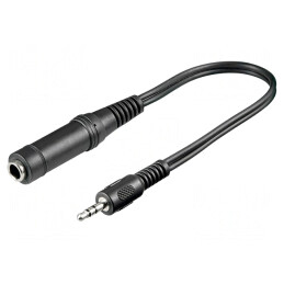 Cablu Audio Jack 3.5mm la 6.3mm 0.2m Negru | Electronic-mag.ro | Componente Electronice