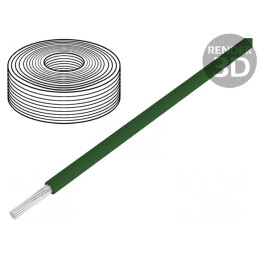 Cablu litat Cu 18AWG PVC verde 30m