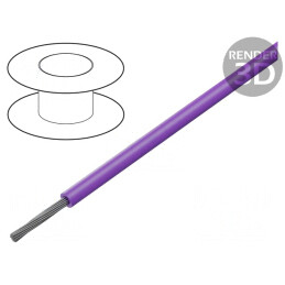 Cablu litat Cu 18AWG PVC violet 30m