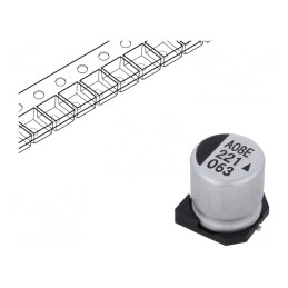 Condensator electrolitic SMD 220uF 63V 12.5x13.5mm | Electronic-mag.ro | Componente Electronice