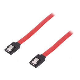 Cablu SATA 500mm Roșu Cu Ambele Mufe | Electronic-mag.ro | Componente Electronice