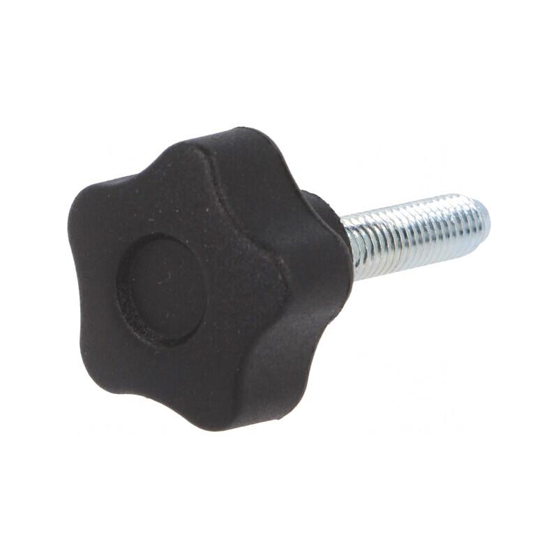Buton Reglare Negru Ø25mm M6 | Electronic-mag.ro | Componente Electronice