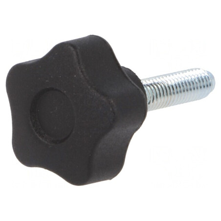 Buton Reglare Negru Ø25mm M6 | Electronic-mag.ro | Componente Electronice