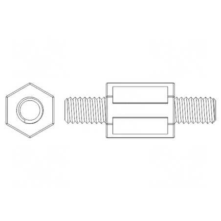 Piuliță Distanțieră Filetată M6 Hexagonală 25mm | Electronic-mag.ro | Componente Electronice