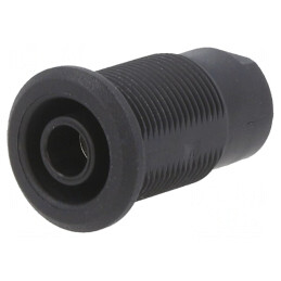Soclu Banană 4mm 24A 1kV Negru Nickel Pe Panou | Electronic-mag.ro | Componente Electronice
