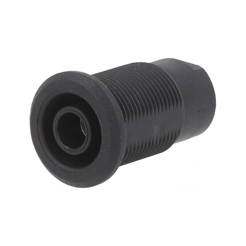 Soclu Banană 4mm 24A 1kV Negru Nickel Pe Panou | Electronic-mag.ro | Componente Electronice
