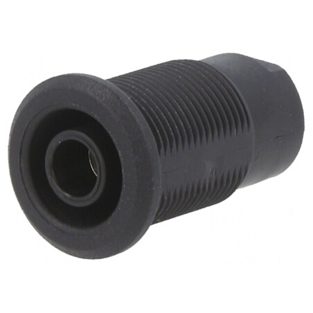 Soclu Banană 4mm 24A 1kV Negru Nickel Pe Panou | Electronic-mag.ro | Componente Electronice