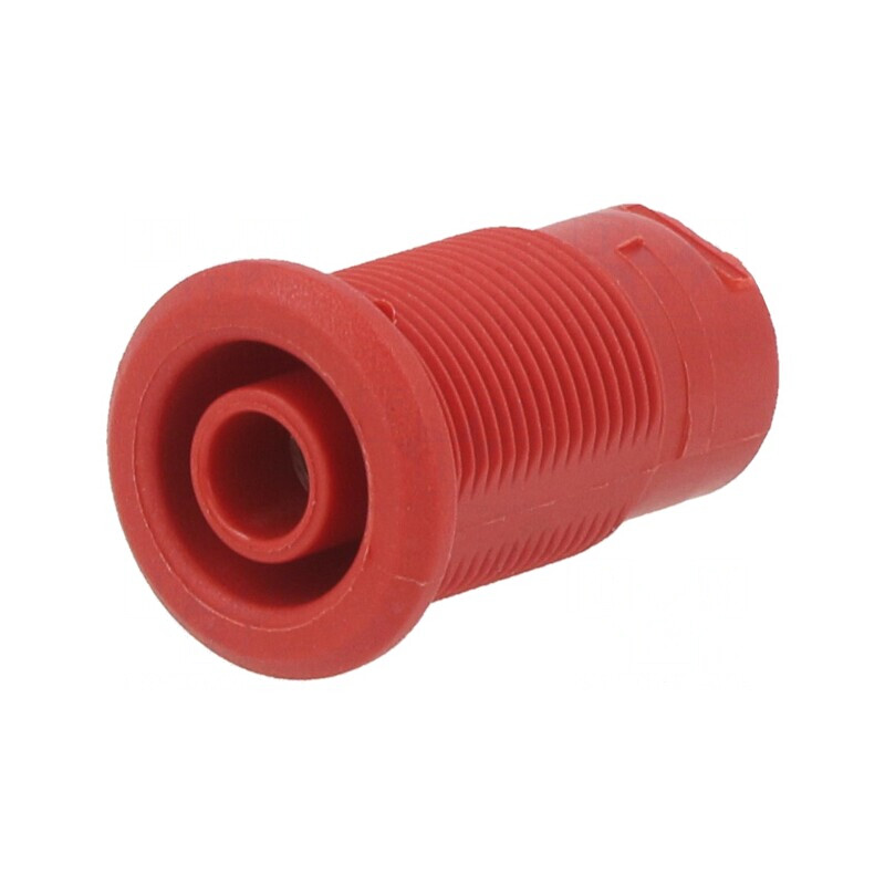 Soclu Banană 4mm 24A 1kV Roșu Nichelat Panou | Electronic-mag.ro | Componente Electronice