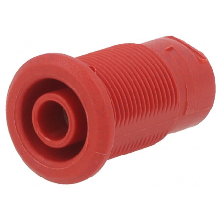 Soclu Banană 4mm 24A 1kV Roșu Nichelat Panou | Electronic-mag.ro | Componente Electronice