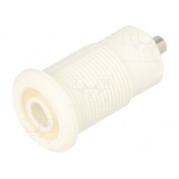 Soclu Banană 4mm Alb 24A 1kV Panou | Electronic-mag.ro | Componente Electronice