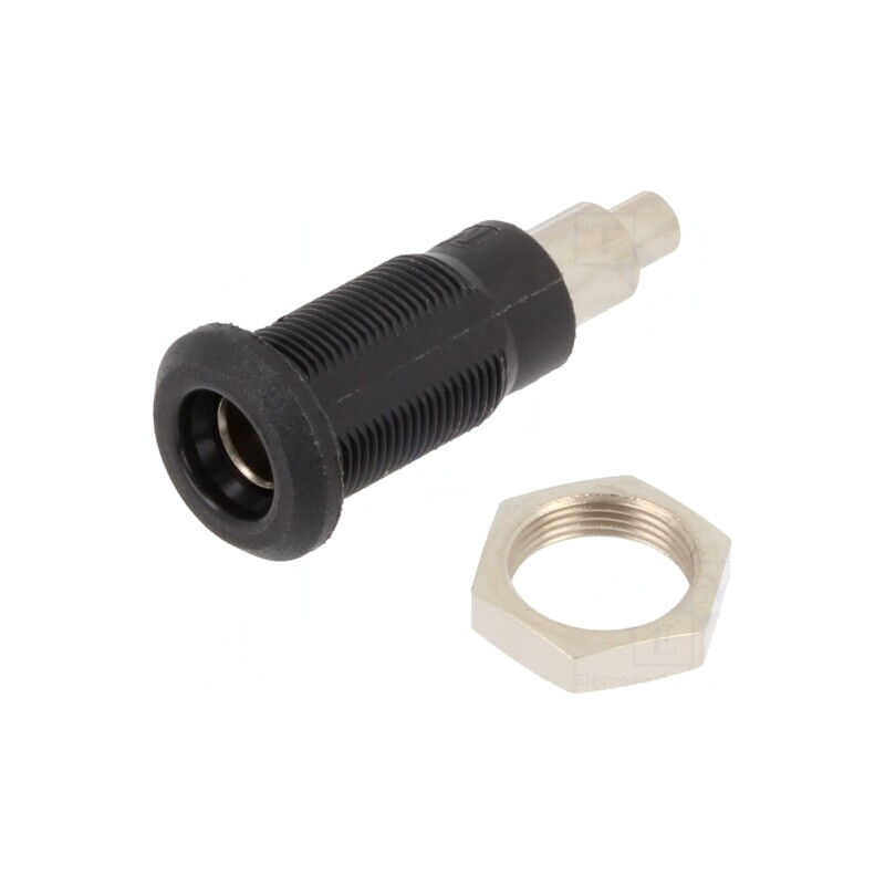 Soclu Banană 4mm Panou Negru 25A 60V | Electronic-mag.ro | Componente Electronice