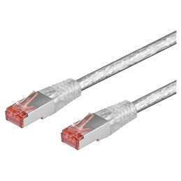 Patch cord S/FTP Cat6 LSZH Transparent 0.25m | Electronic-mag.ro | Componente Electronice