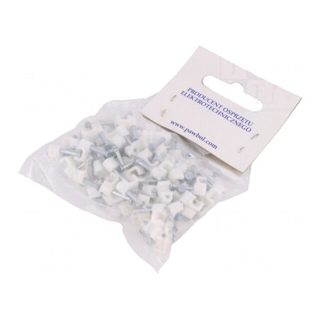 Element de susţinere cablu plat alb 2x0,5 | Electronic-mag.ro | Componente Electronice