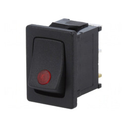 Comutator Rocker SPST ON-OFF 16A 12V Negru cu LED | Electronic-mag.ro | Componente Electronice