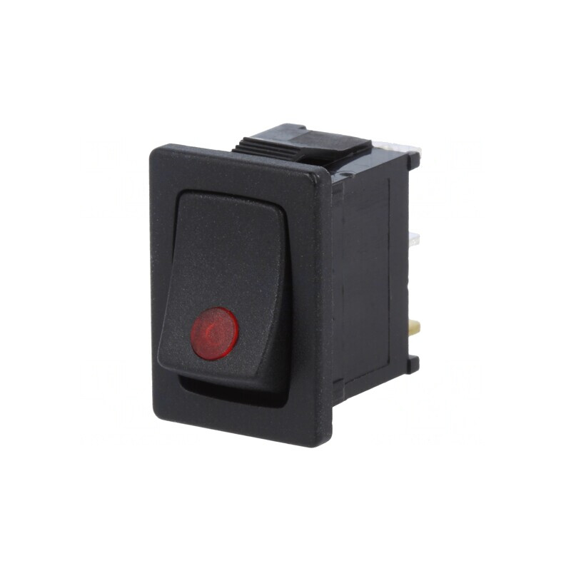 Comutator Rocker SPST ON-OFF 16A 12V Negru cu LED | Electronic-mag.ro | Componente Electronice