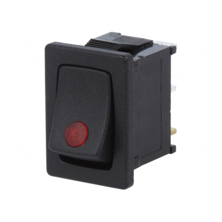 Comutator Rocker SPST ON-OFF 16A 12V Negru cu LED | Electronic-mag.ro | Componente Electronice