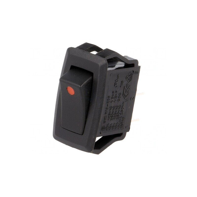 Intrerupator Balansoar ON-OFF 16A 250V Negru-Rosu | Electronic-mag.ro | Componente Electronice