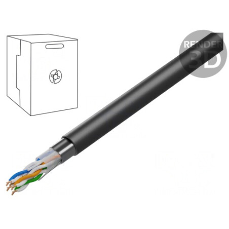 Cablu F/UTP Cat5e 305m Negru | Electronic-mag.ro | Componente Electronice
