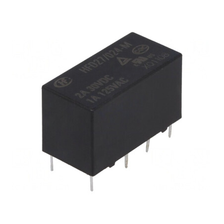 Releu Electromagnetic DPDT 24VDC pentru PCB | Electronic-mag.ro | Componente Electronice