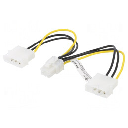 Cablu de Alimentare Molex la PCIe 6-Pin, 0.15m