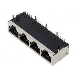 Soclu RJ45 Ecranat 8p8c THT 90° | Electronic-mag.ro | Componente Electronice