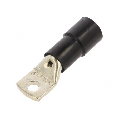 Vârf Inelar Tubular M6 6,4mm 35mm2 Negru Crimpat Cabluri | Electronic-mag.ro | Componente Electronice