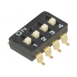 Comutator DIP-SWITCH 4 Secțiuni ON-OFF 24VDC | Electronic-mag.ro | Componente Electronice