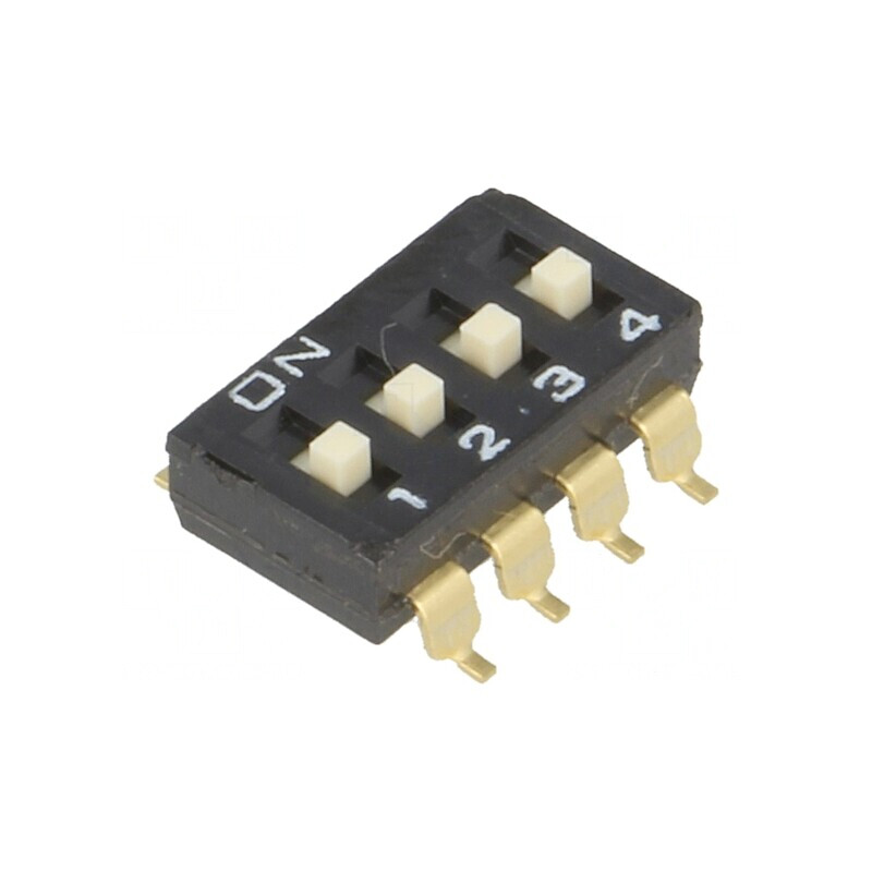 Comutator DIP-SWITCH 4 Secțiuni ON-OFF 24VDC | Electronic-mag.ro | Componente Electronice