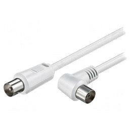 Cablu TV Coaxial 75Ω 1,5m Alb Dublu Ecranat | Electronic-mag.ro | Componente Electronice