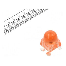 LED SMD Roșu 5500-12000mcd 4.2x4.2x6.5mm