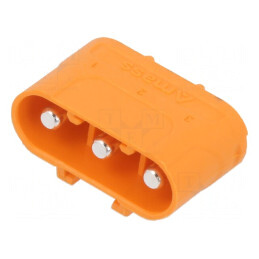 Soclu Alimentare DC LC Tată 3 PIN PCB THT Portocaliu | Electronic-mag.ro | Componente Electronice