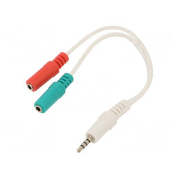 Cablu Audio Jack 3,5mm 4pin Alb 0,2m | Electronic-mag.ro | Componente Electronice