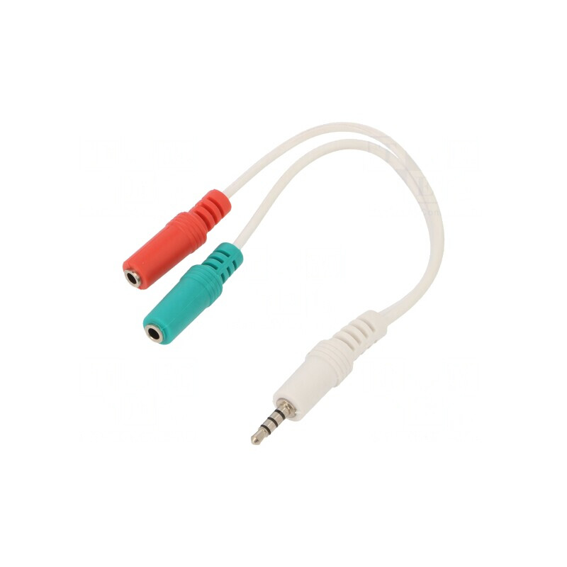 Cablu Audio Jack 3,5mm 4pin Alb 0,2m | Electronic-mag.ro | Componente Electronice