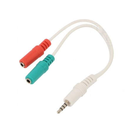 Cablu Audio Jack 3,5mm 4pin Alb 0,2m | Electronic-mag.ro | Componente Electronice