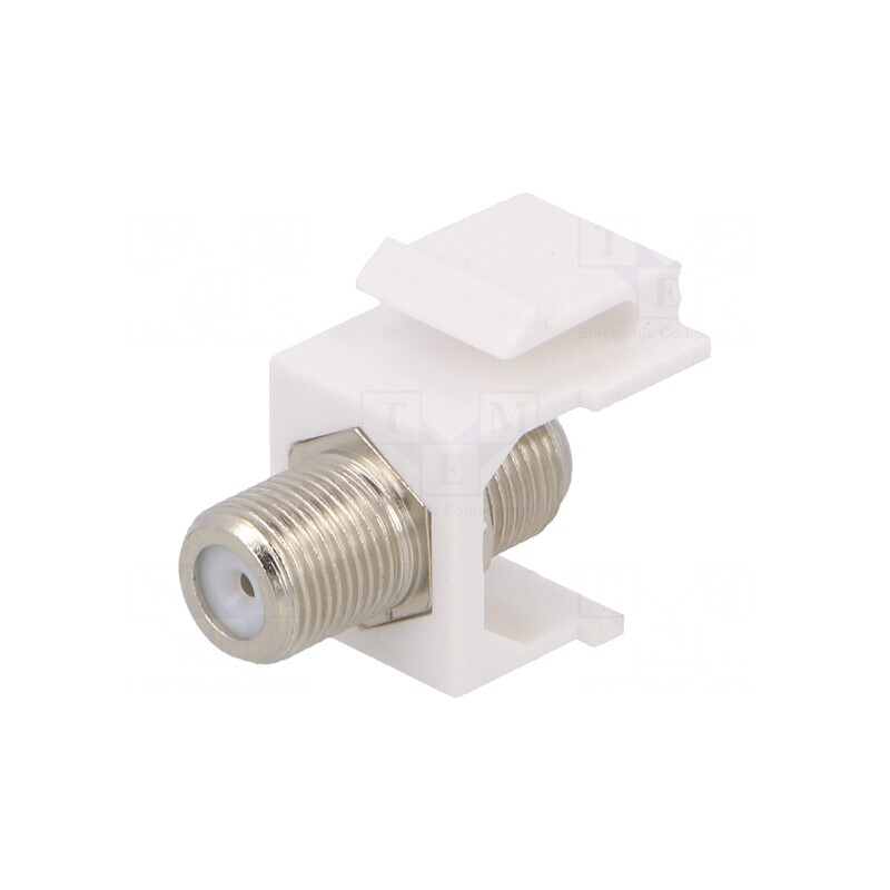 Adaptor Soclu F Keystone 75Ω Alb | Electronic-mag.ro | Componente Electronice